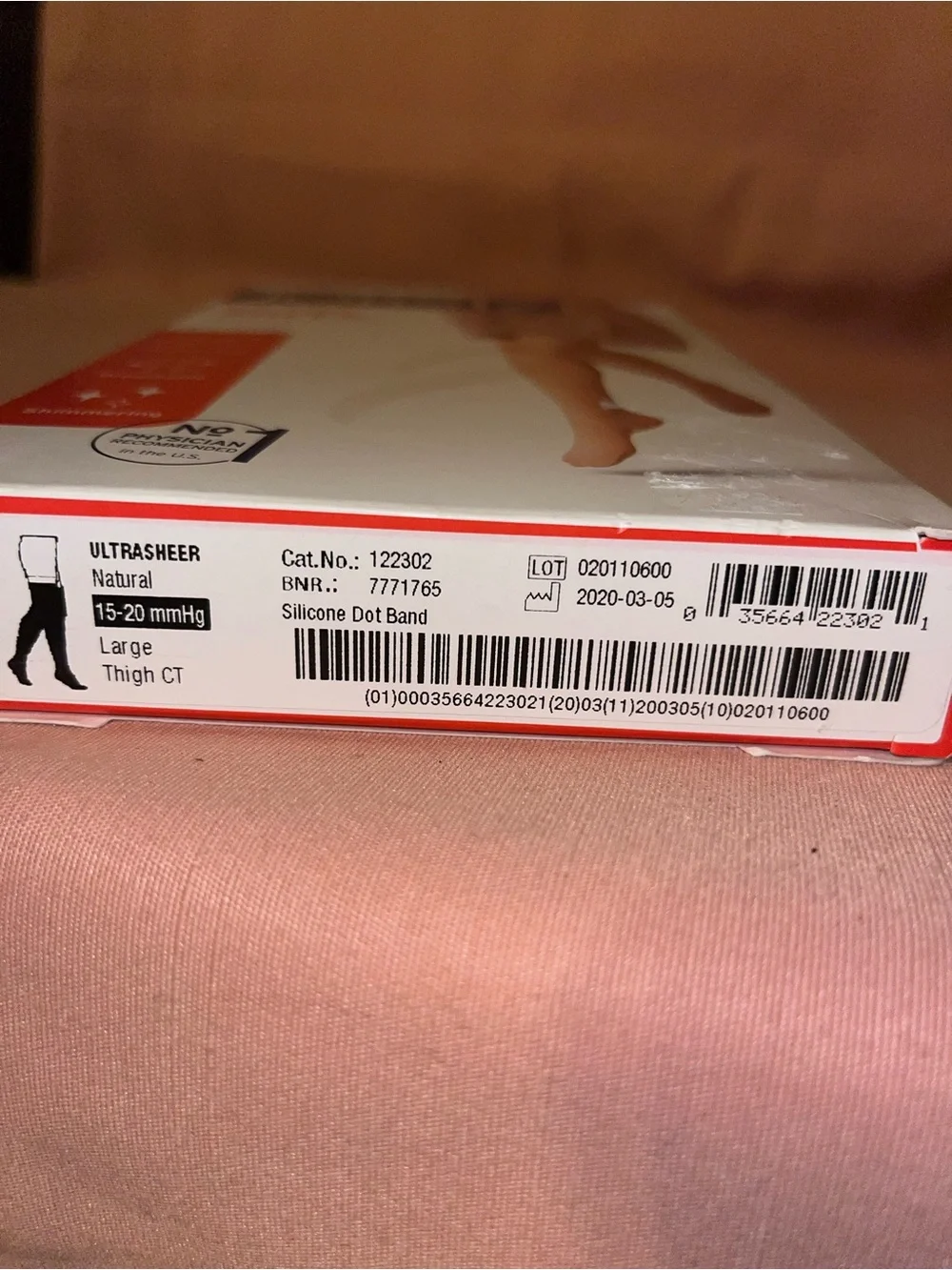 JOBST Ultra Sheer Medical Compression Stockings Natural size Large thigh high